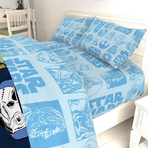  AmazonBasics Jay Franco Star Wars Galactic Grid Twin Sheet Set - Super Soft and Cozy Kid’s Bedding - Fade Resistant Polyester Microfiber Sheets (Official Star Wars Product)
