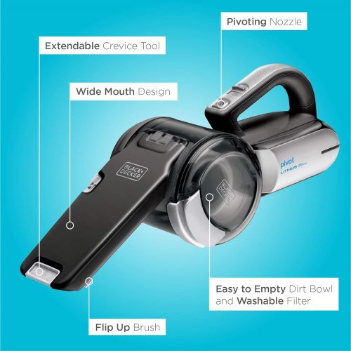  AmazonBasics BLACK+DECKER BDH2000PL MAX Lithium Pivot Vacuum, 20-volt