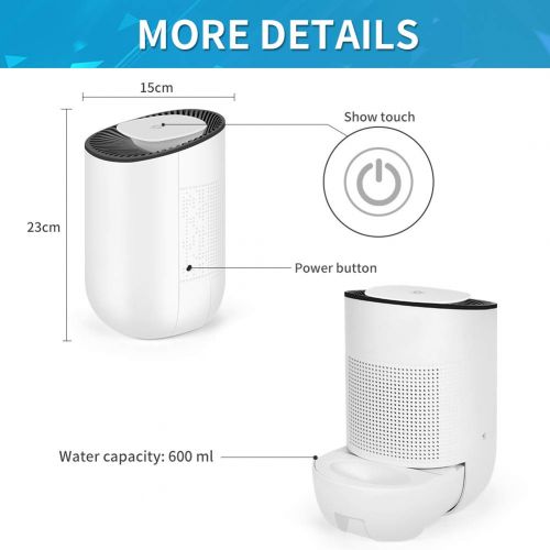  AmazonBasics lemebo air Choice Dehumidifier 21oz Capacity Electric Dehumidifier Portable Mini Air Dehumidifiers Auto Quiet up to 220 sq ft Anti Overflow Dehumidifier Home Bathroom Bedroom Close