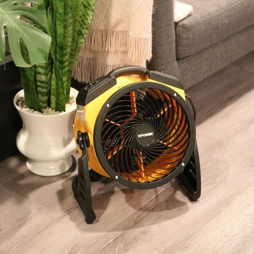  AmazonBasics XPOWER FC-100 Pro Air Circulator, Carpet Dryer, Floor Fan, Blower - 11 Diameter Multipurpose Heavy-Duty Portable Shop, Office, Classroom, Home Fan- Yellow