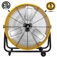 AmazonBasics Tornado - 24 Inch High Velocity Air Movement Heavy Duty Metal Drum Fan - 3 Speed Air Circulator Fan - For Industrial, Commercial, Residential, and Greenhouse Use - ETL Safety Liste