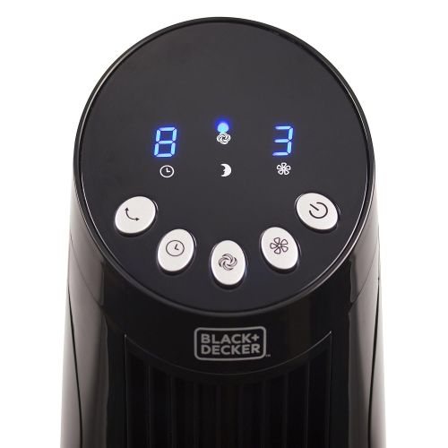  AmazonBasics Black + Decker 36 inches Digital Tower Fan with Remote, Black