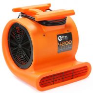 AmazonBasics CFM Pro Air Mover Carpet Floor Dryer 3 Speed 1 HP Blower Fan - Stackable - Orange - Industrial Water Flood Damage Restoration