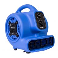AmazonBasics XPOWER P-230AT 1/5 HP 800 CFM 3 Speeds Mini Air Mover with 3-Hour Timer and Built-in Dual Outlets for Daisy Chain - Purple Blue