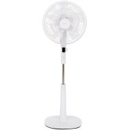 AmazonBasics Oscillating Dual Blade Standing Pedestal Fan with Remote - Quiet DC Motor, 16-Inch