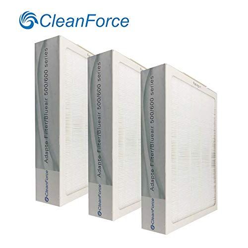  AmazonBasics CleanForce 3 Pack Filter for Blueair 500/600 Series Smokestop, Models 501/503/ 505/510/550E/555EB/ 601/603/650E