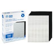 AmazonBasics Fette Filter True HEPA Plus 4 Carbon Replacement Filters Compatible with Winix Filter A 115115 Size 21 PlasmaWave air Purifier 5300 6300 5300-2 6300-2 P300 C535