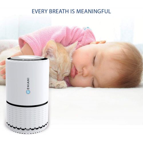  AmazonBasics GENIANI Home Air Purifier with True HEPA Filter for Allergies and Pets/Smoke/Mold/Germs and Dust - Odor Eliminator and Air Cleaner for Large Room with Optional Night Light - 2 Year