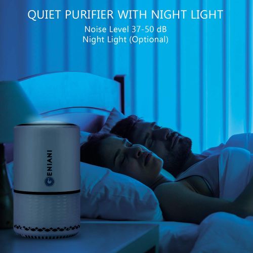  AmazonBasics GENIANI Home Air Purifier with True HEPA Filter for Allergies and Pets/Smoke/Mold/Germs and Dust - Odor Eliminator and Air Cleaner for Large Room with Optional Night Light - 2 Year