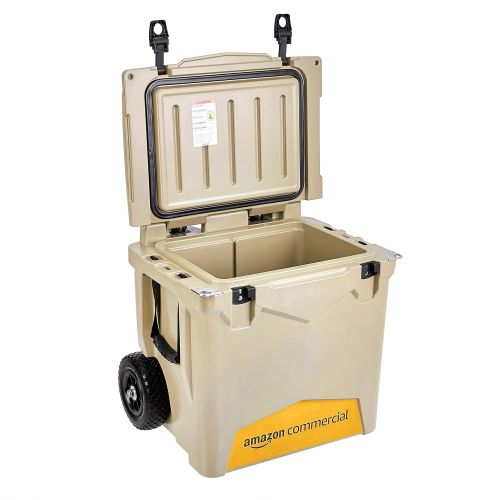  AmazonCommercial Rotomolded Coolers, 45 Quart Towable, Tan