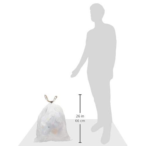  AmazonCommercial AmazonCommerical Custom Fit White Drawstring Trash Bags - Compatible with simplehuman Type P - 1.2 MIL - 120 Count