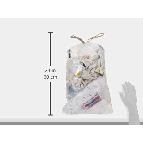  AmazonCommercial AmazonCommerical Custom Fit Clear Drawstring Trash Bags - Compatible with simplehuman Type J - 1.14 MIL - 75 Count