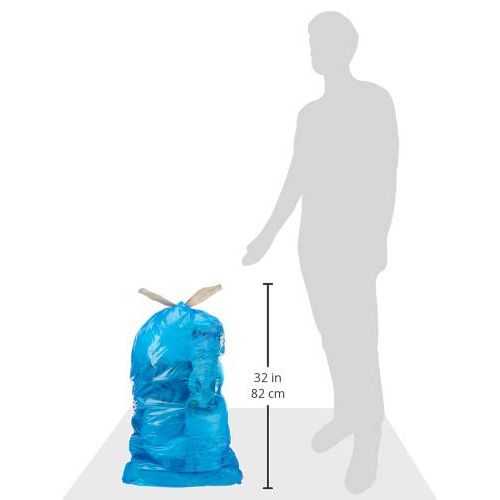  AmazonCommercial AmazonCommerical Custom Fit Blue Drawstring Trash Bags - Compatible with simplehuman Type D - 0.96 MIL - 108 Count