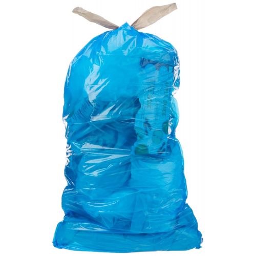  AmazonCommercial AmazonCommerical Custom Fit Blue Drawstring Trash Bags - Compatible with simplehuman Type D - 0.96 MIL - 108 Count