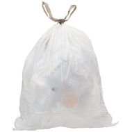 AmazonCommercial Custom Fit White Drawstring Trash Bags - Compatible with simplehuman Type Q - 1.13 MIL - 62 Count