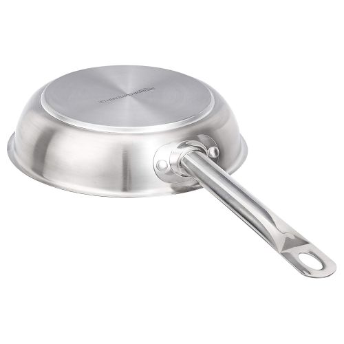  AmazonCommercial 8 Non-Stick Stainless Steel Aluminum-Clad Fry Pan with Non-Stick Coating