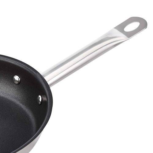  AmazonCommercial 8 Non-Stick Stainless Steel Aluminum-Clad Fry Pan with Non-Stick Coating