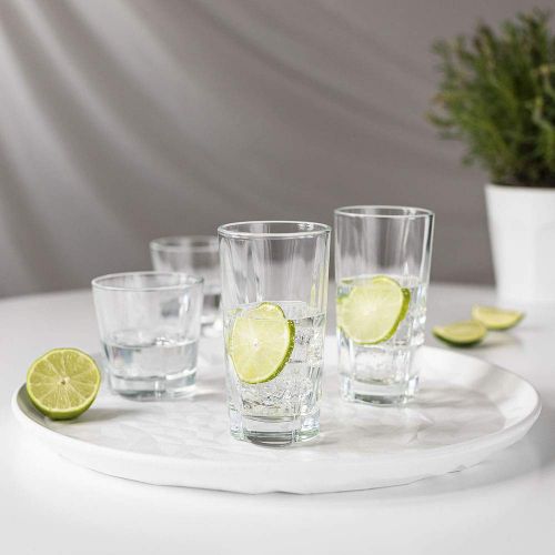  [아마존베스트]AmazonCommercial Highball Drinking Glasses, Barware Glass Tumbler, 11.5 oz., Set of 6