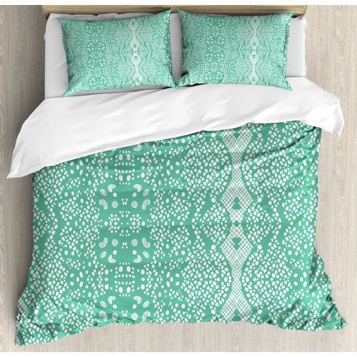  Ambesonne Classic Lace Pattern with Details Shabby Elegance Feminine Vivid Vintage Artsy Image Duvet Cover Set