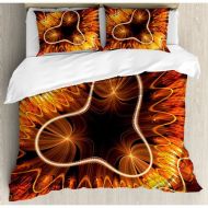 Ambesonne Fractal Abstract Electromagnetic Waves Textured Dynamic Effects Artful Graphic Image Duvet Cover Set