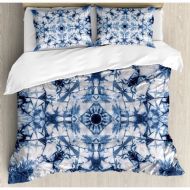 Ambesonne Tie Dye Old Fashion Kaleidoscope Loose Unfold Motley Pattern with Inner Outer Layers Duvet Cover Set