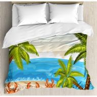 Ambesonne Crabs Decor Duvet Cover Set