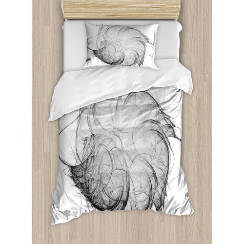  Ambesonne Spires Original Futuristic Chaotic Graphic Image with Bizarre Forms and Features Duvet Cover Set