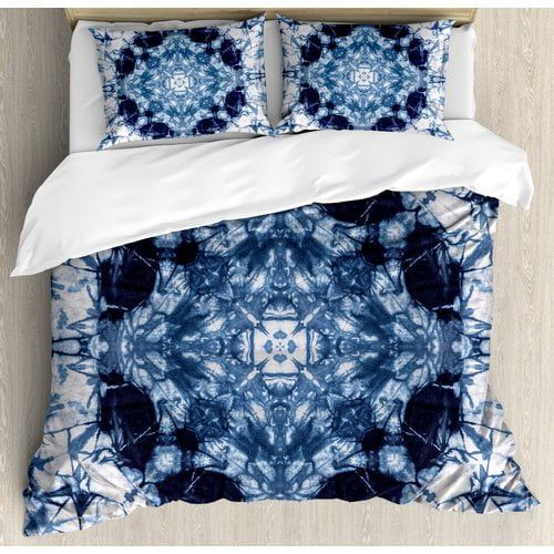  Ambesonne Tie Dye Microcosm Motif Generated with Digital Large Volume Active Rough Effect Duvet Cover Set