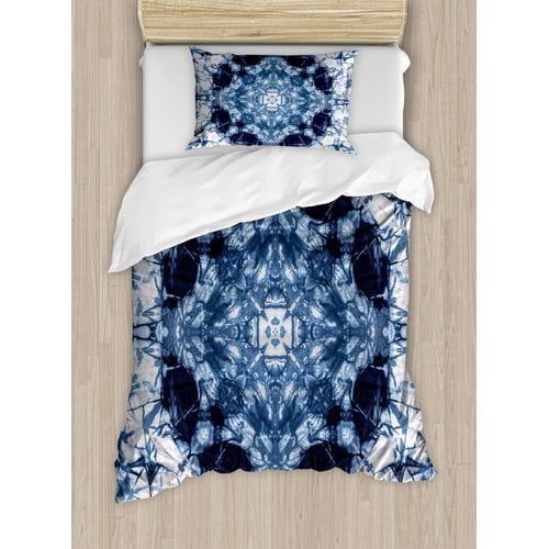  Ambesonne Tie Dye Microcosm Motif Generated with Digital Large Volume Active Rough Effect Duvet Cover Set