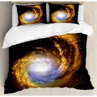 Ambesonne Galaxy Nebula Cloud with Cosmic Rays Duvet Cover Set