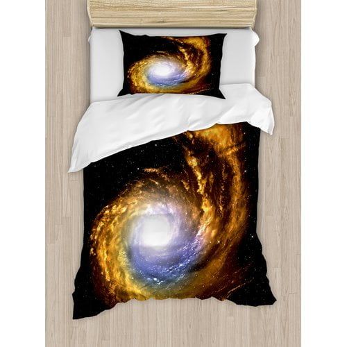  Ambesonne Galaxy Nebula Cloud with Cosmic Rays Duvet Cover Set
