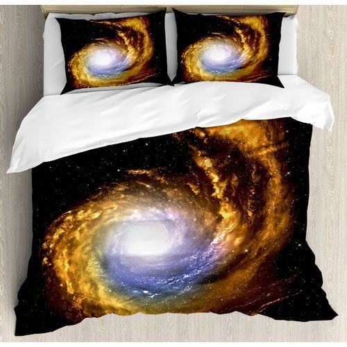  Ambesonne Galaxy Nebula Cloud with Cosmic Rays Duvet Cover Set