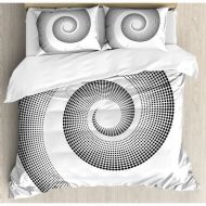 Ambesonne Spires Spiral Dimensional Curve Turns Around an Axis Rotary Parallel to Ring Center Image Duvet Cover Set