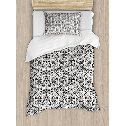  Ambesonne Flower Floral Paisley Duvet Cover Set