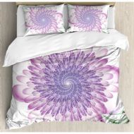 Ambesonne Spires Digital Floral Harmonic Spirals with Flourish Hypnotic Vision Petals Dream Print Duvet Cover Set