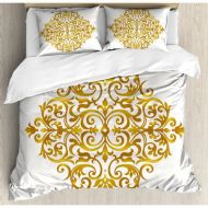 Ambesonne Mandala Victorian Style Traditional Filigree Inspired Royal Oriental Classic Print Duvet Cover Set