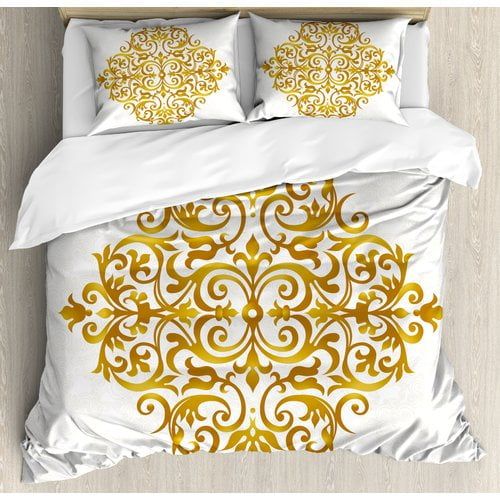  Ambesonne Mandala Victorian Style Traditional Filigree Inspired Royal Oriental Classic Print Duvet Cover Set