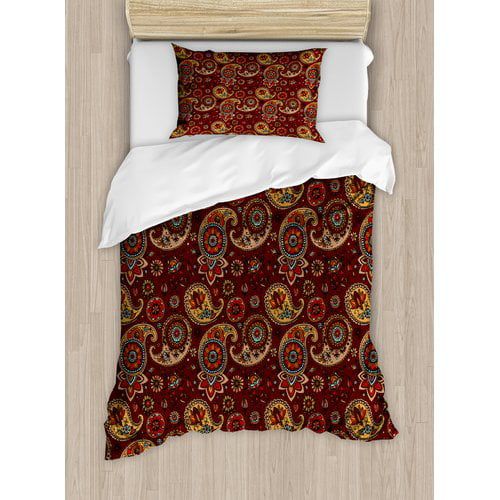  Ambesonne Paisley Middle Eastern Culture Duvet Cover Set