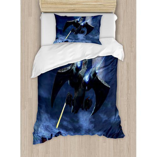  Ambesonne Galaxy A Lighter and Spaceship Duvet Cover Set