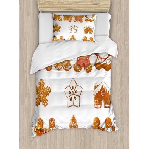 Ambesonne Gingerbread Man Duvet Cover Set