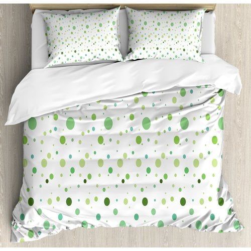  Ambesonne Polka Dots Rounds Geometric Retro Image Duvet Cover Set