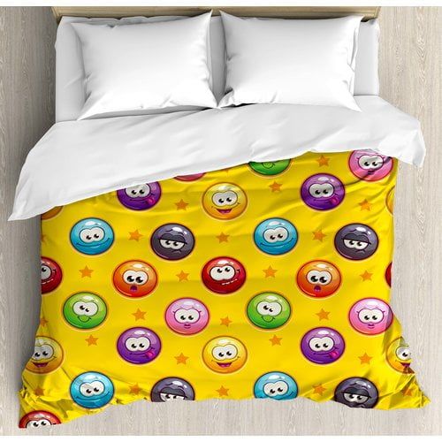  Ambesonne Emoji Duvet Cover Set