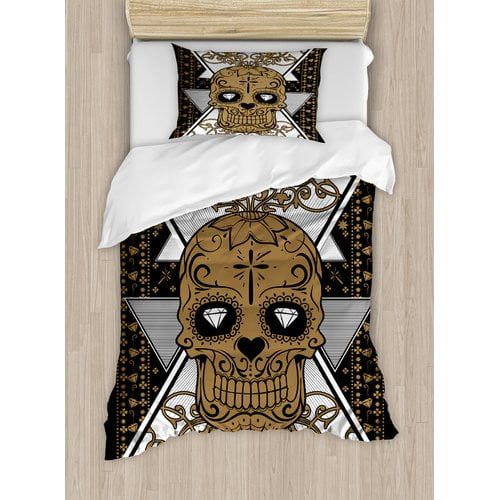  Ambesonne Tattoo Wise Old and Brave Viking Warrior with his Long Beard and Armour Duvet Cover Set