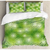 Ambesonne Abstract Circular Round Shaped Inner Geometric Eco Wavelength Illustration Duvet Cover Set