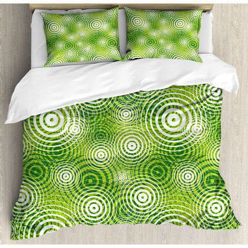  Ambesonne Abstract Circular Round Shaped Inner Geometric Eco Wavelength Illustration Duvet Cover Set