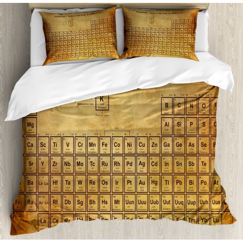  Ambesonne Science Elements Chemistry Table Duvet Cover Set