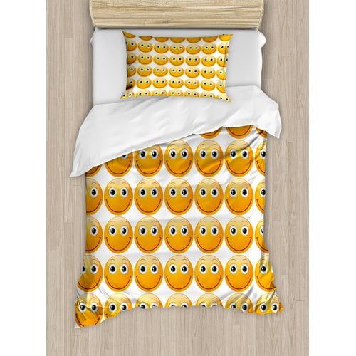  Ambesonne Emoji Smiley Technologic Duvet Cover Set