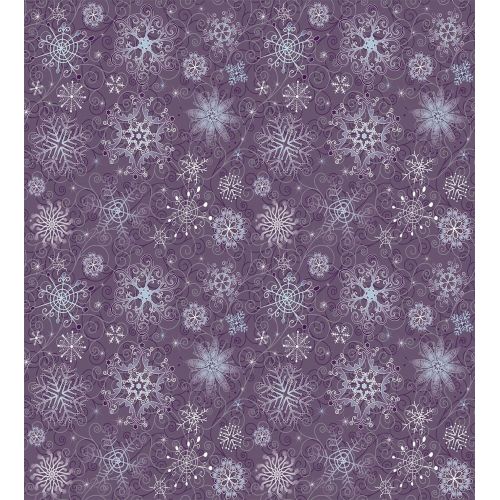  Ambesonne Eggplant Duvet Cover Set, Christmas Inspired Flowers Snowflakes and Swirls in a Violet Delicate Environment, Decorative 3 Piece Bedding Set with 2 Pillow Shams, Queen Siz