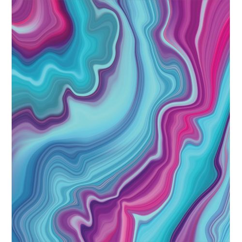  Ambesonne Marble Print Duvet Cover Set, Abstract Color Formation Wavy Aqua Pink Lines Agate Slab Mineral Geographic, Decorative 2 Piece Bedding Set with 1 Pillow Sham, Twin Size, A
