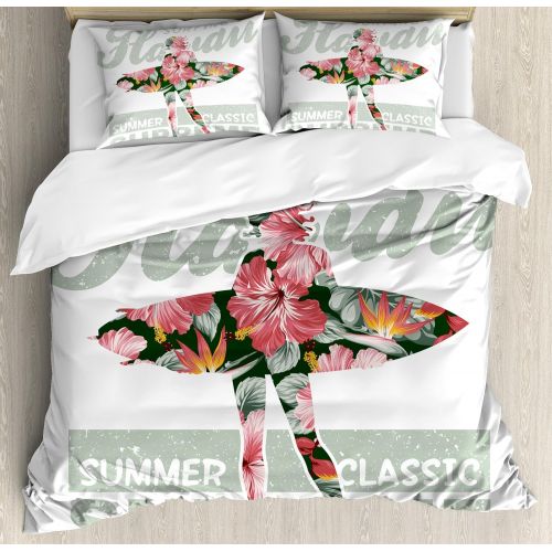  Ambesonne Superhero Duvet Cover Set Queen Size, Legendary Cartoon Character Masks Flash Batman Spider-Man Comic Costume Print, Decorative 3 Piece Bedding Set with 2 Pillow Shams, M